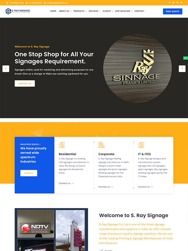 s ray signage website