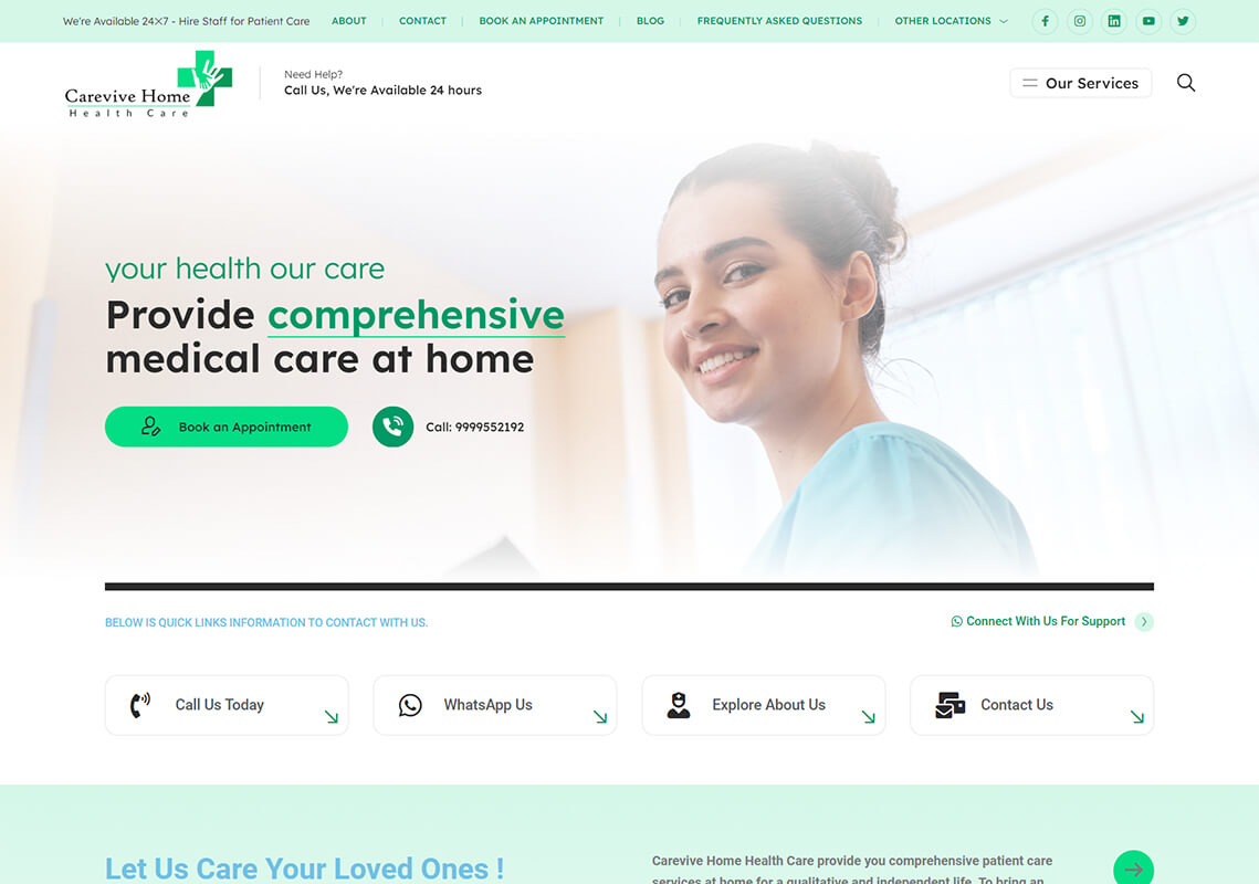 carevive home health care website